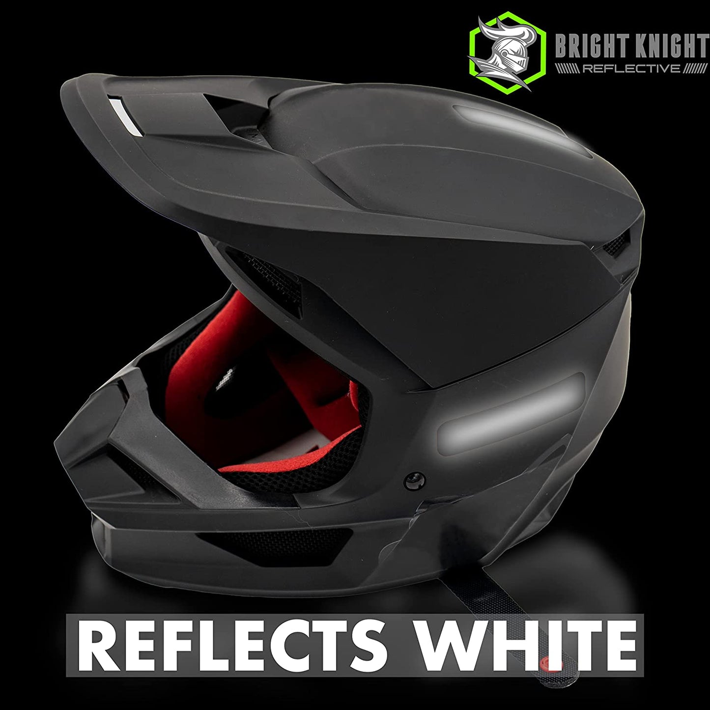 Reflective Vinyl Motorcycle Helmet Safety Decal Stickers 5 Pcs Rectangle Made With 3M Retroreflective Waterproof Tape
