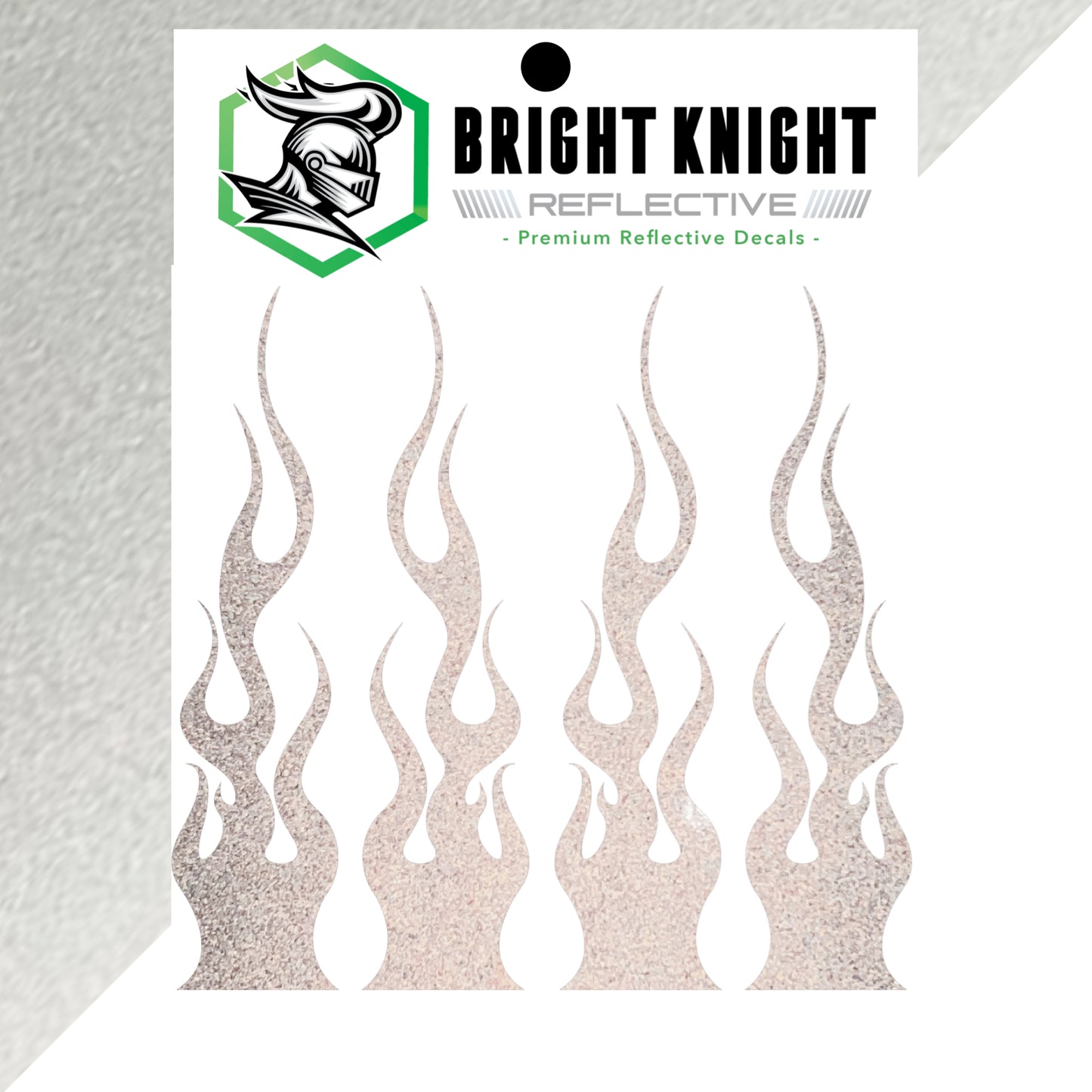 Flame Decals Reflective (2) 1.25"x5.25" Great for Helmets