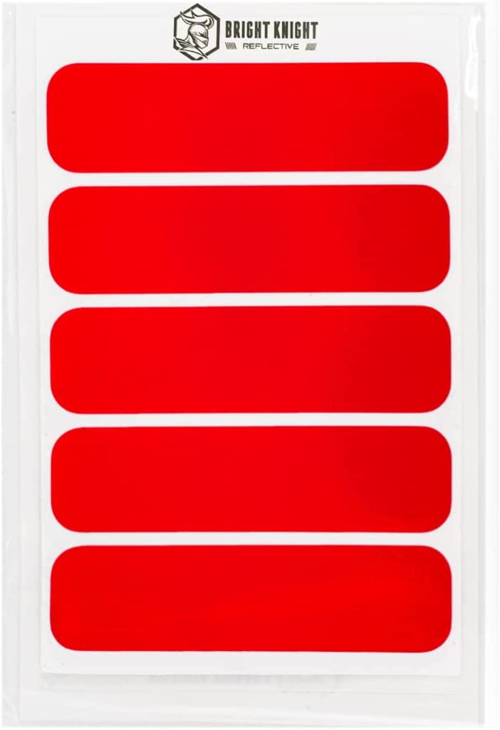 Reflective Vinyl Motorcycle Helmet Safety Decal Stickers 5 Pcs Rectangle Made With 3M Retroreflective Waterproof Tape