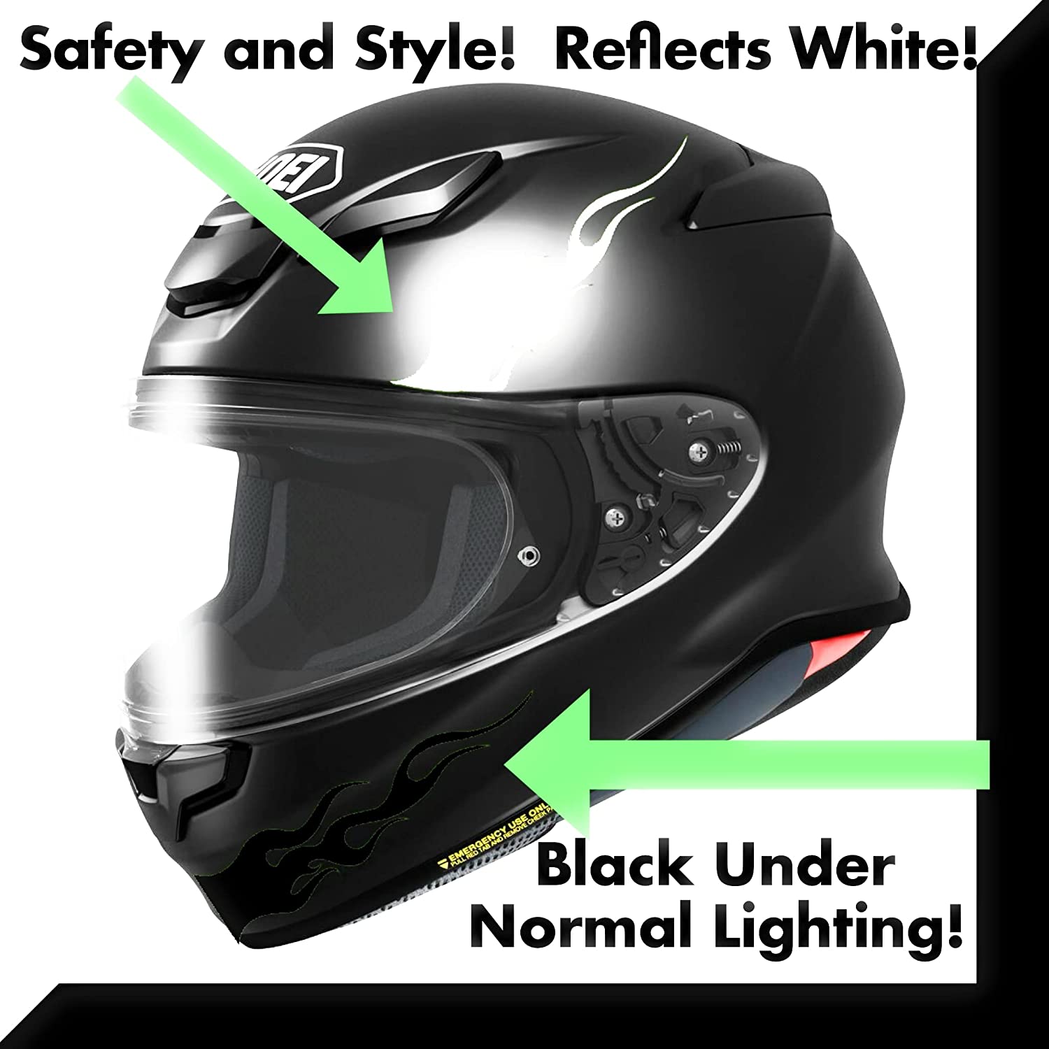 Black Reflective Tape Motorcycle Helmet Stickers 5x30. Made With 3M  Reflective Tape. Vinyl Reflective Stickers for Trailers, Cars, Bikes, Rims.  Waterproof Refle…