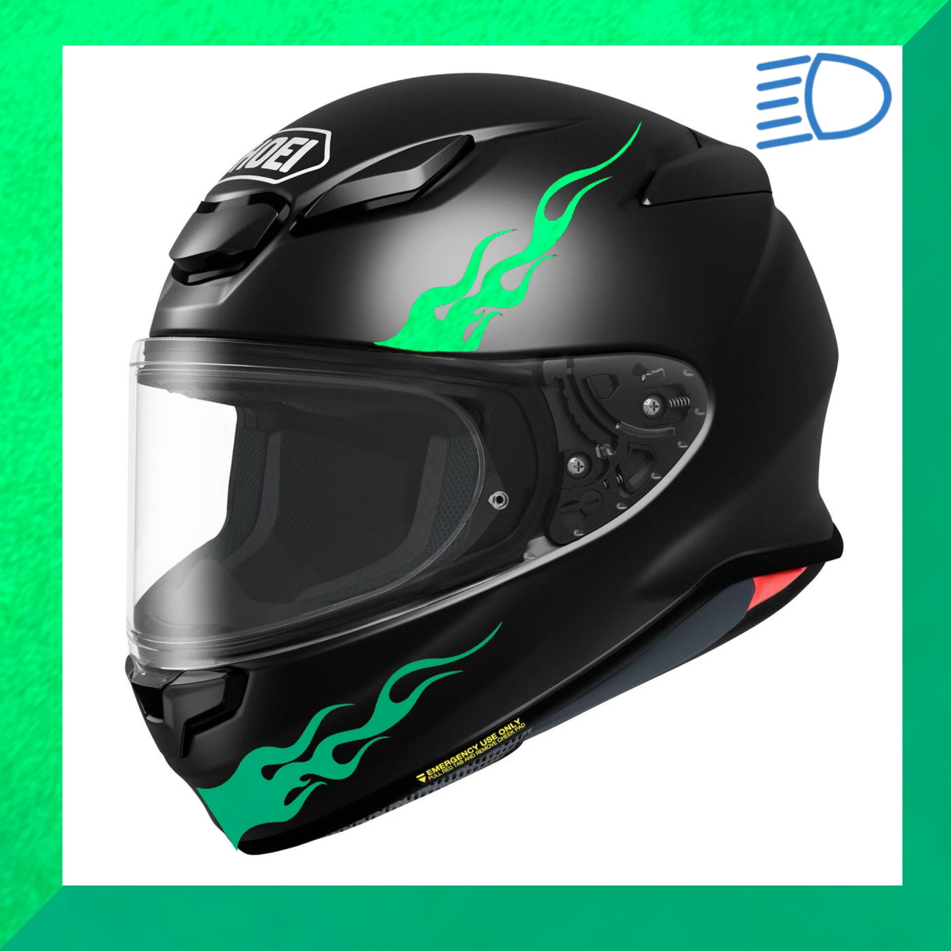 Flame Decals Reflective (2) 1.25