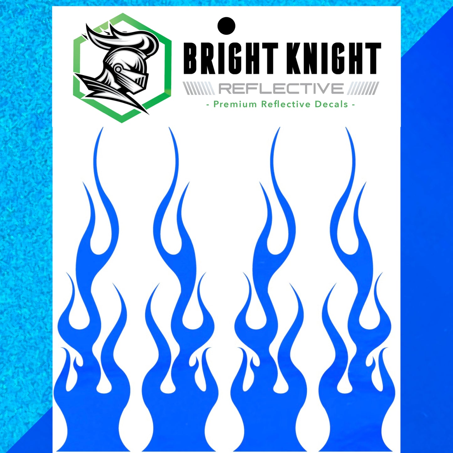 Flame Decals Reflective (2) 1.25"x5.25" Great for Helmets