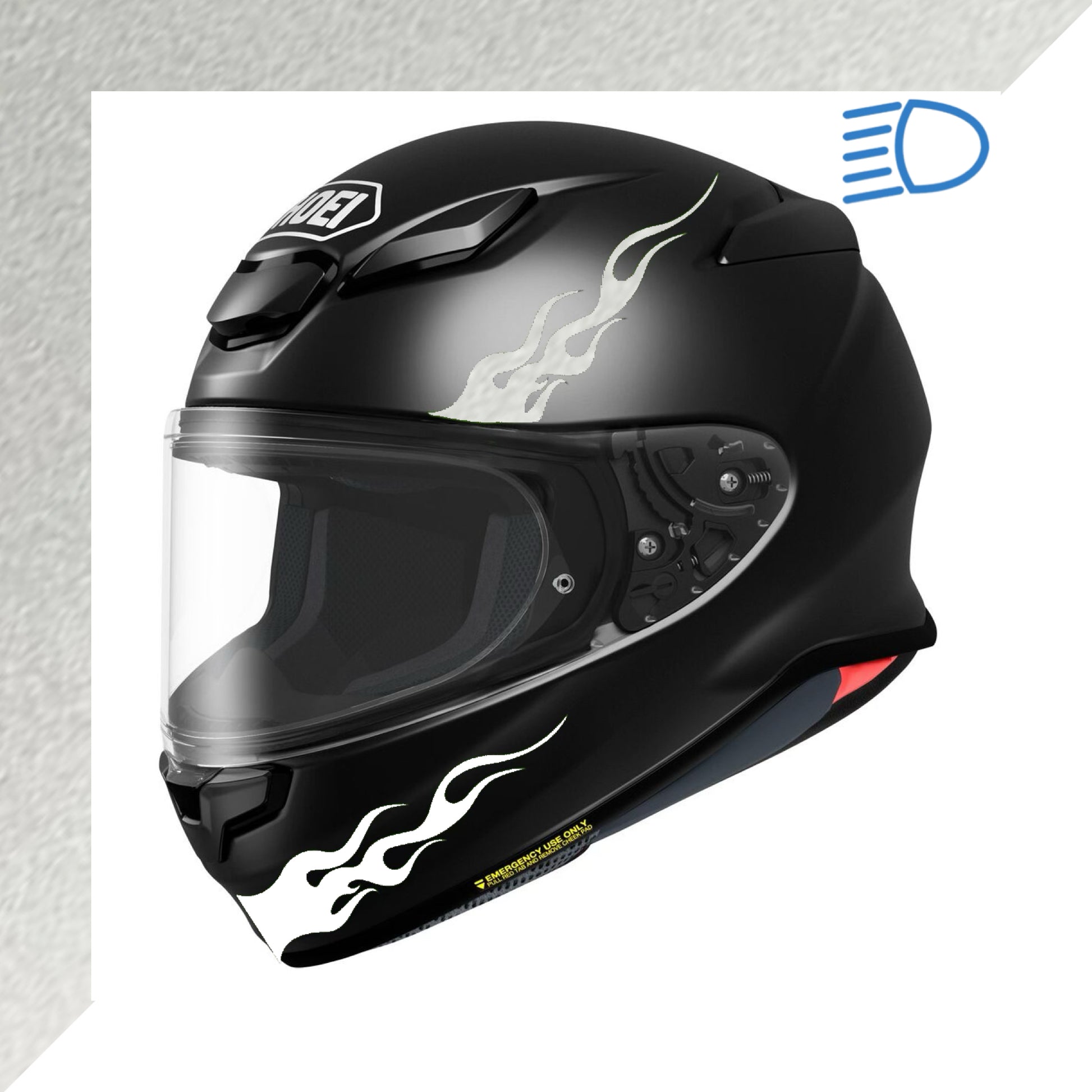 Flame Decals Reflective (2) 1.25